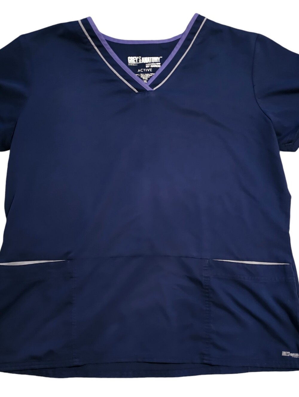 Grey's Anatomy By Barco Active XL Navy V-neck Scrub Top